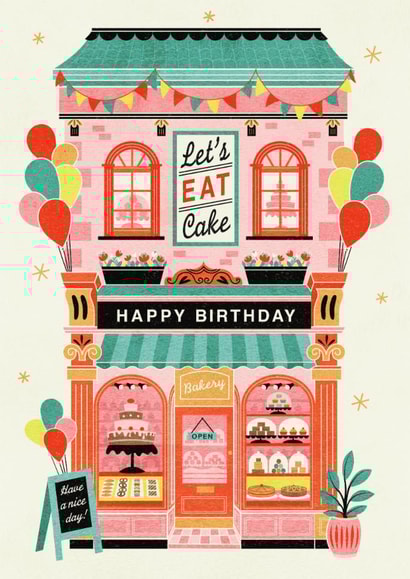 Cute Birthday Card - Cakes - Balloons - Treats created by Dalia Clark Design