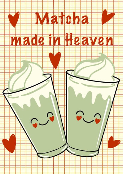 Cute Anniversary Card - Friendship Card - Love Card - Matcha Card - Just Because created by Linda Loves It!