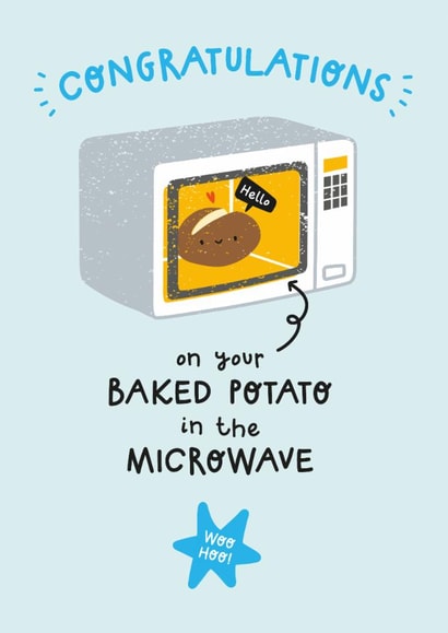 Cute New Baby Card - Baby Boy - Baked Potato In The Microwave created by Twisted Haggis