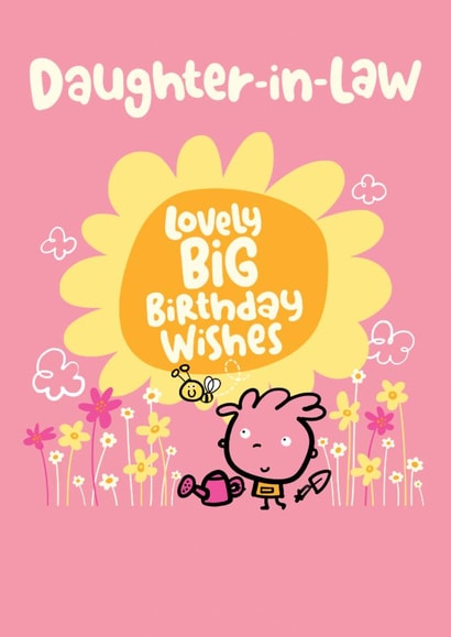 Cute Birthday Card - For Daughter In Law - Gardening created by Pink wink