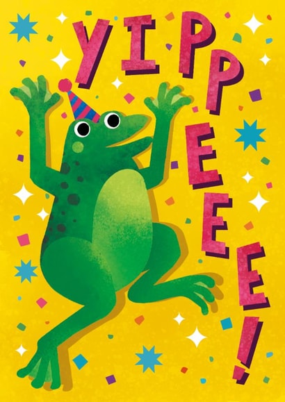 Cute Birthday Card - Frog - Yippee! created by Mossy Rock Designs