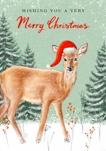 Traditional Christmas Card - Reindeer created by Dalia Clark Design