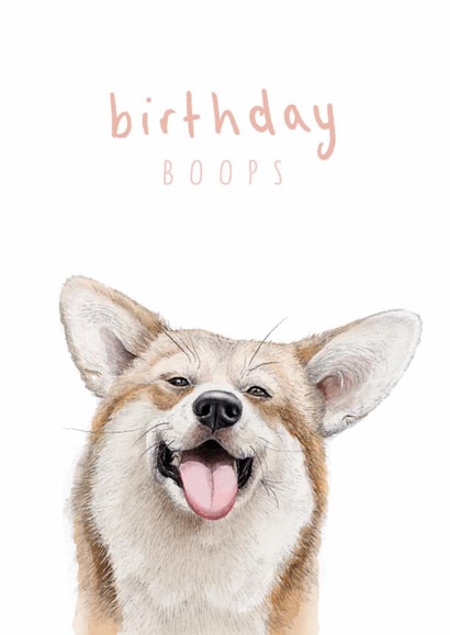 Cute Birthday Card - Birthday Boops - Corgi created by Beth Goodwin