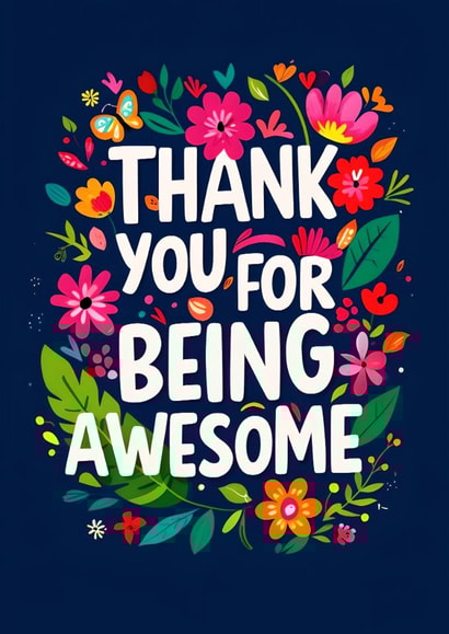 Pretty Thank You Card - Awesome created by Bableen Sra