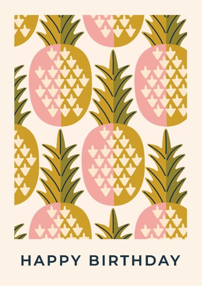 Arty Birthday Card - Retro Pineapples created by Taya Cosgrove