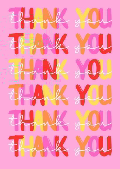 Classic Thank You Card - For Her - Thank You Typography created by Pink Peach Cards
