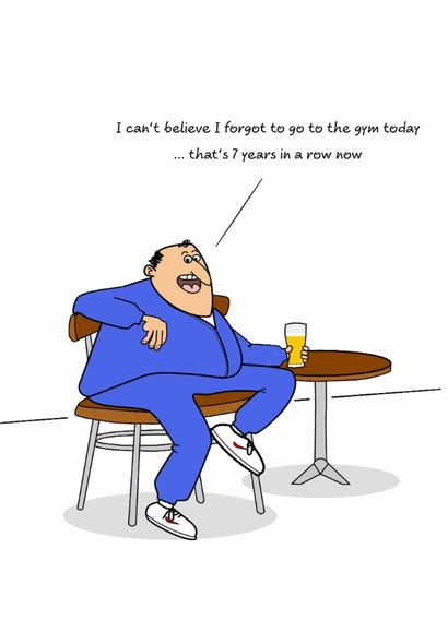 Funny Birthday Card - For Dad, Husband or Friend - Cheeky Gym card created by Swizzoo