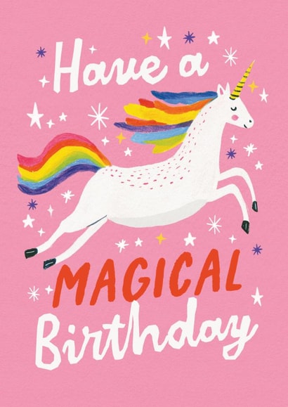 Cute Birthday Card - For Her - Magical - Unicorn created by Nicky Laatz