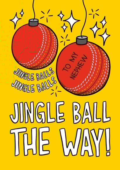 Funny Christmas Card - For Nephew - Cricket Balls created by TeePee Creations