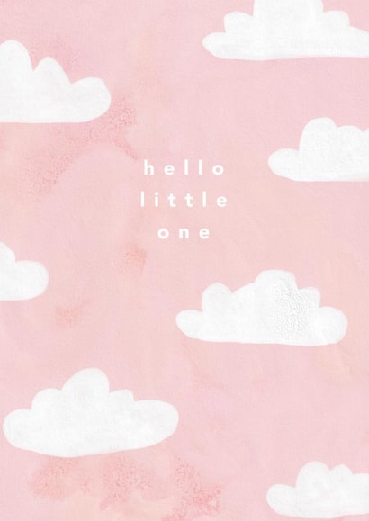 Classic New Baby Card - Pink Clouds created by Joy Jen Studio