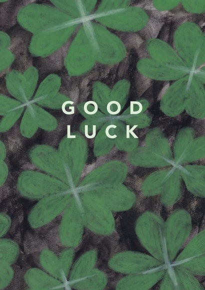 Classic Good Luck Card - Four Leaf Clover created by Joy Jen Studio
