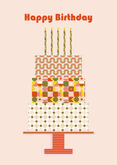 Classic Birthday Card - Retro Cake created by Sazerelli Designs