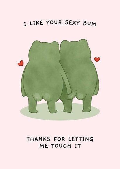 Funny Anniversary/Valentine's Day Card - Frog Couple - Sexy Bum created by Sundiva Designs