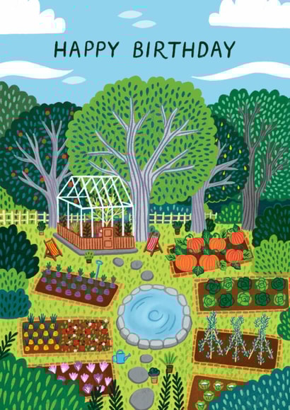Classic Birthday Card - Gardening - Allotment created by Pear Tree Press