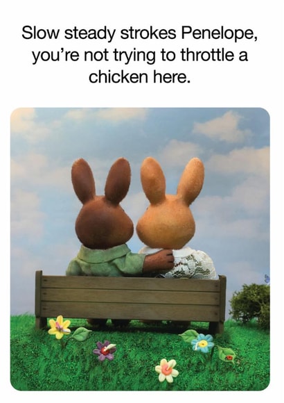 Rude Birthday Card - Throttle A Chicken created by Brainbox Candy