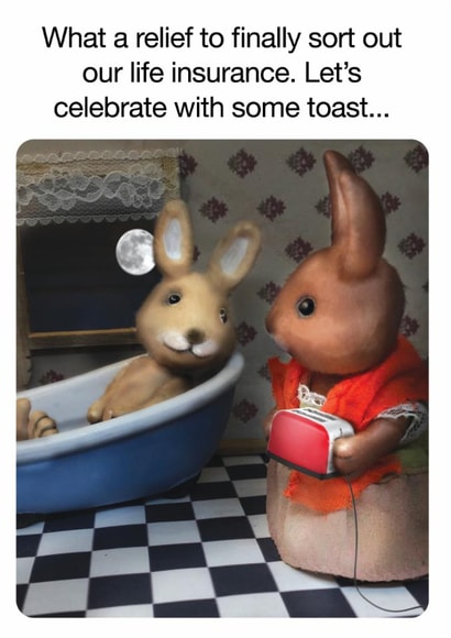 Funny Birthday Card - Rabbits - Toaster created by Brainbox Candy