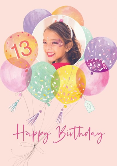 Classic Birthday Card - 13th - Balloons created by Orchard Design House