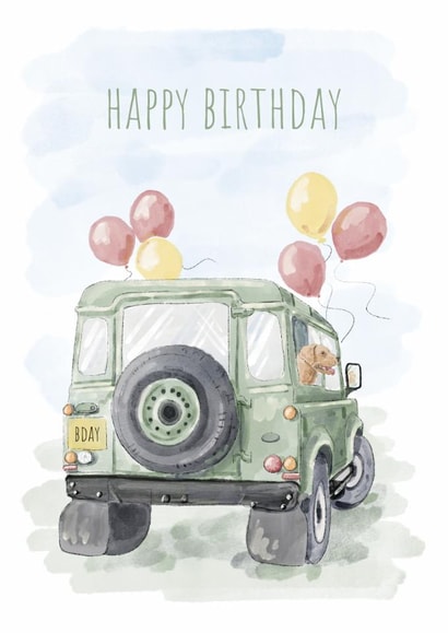 Classic Birthday Card - For Him - Landrover created by Jade Blakeley
