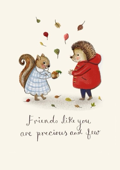 Cute Love & Friendship/Birthday Card - For Friends - Squirrel And Hedgehog created by Love Lucy Illustration