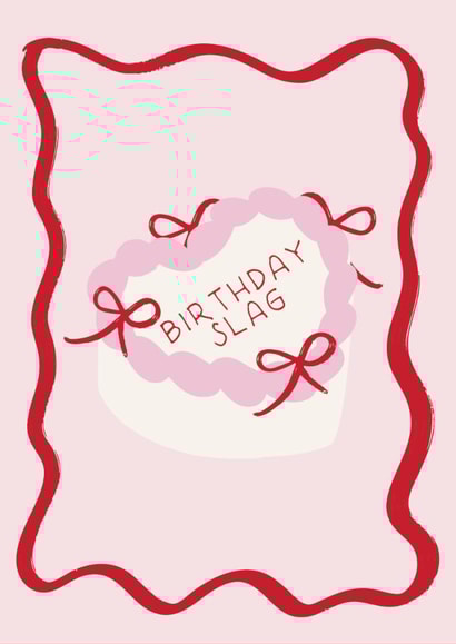 Birthday Slag - Vintage Bow Cake - Happy Birthday Card created by Sassy Publishing