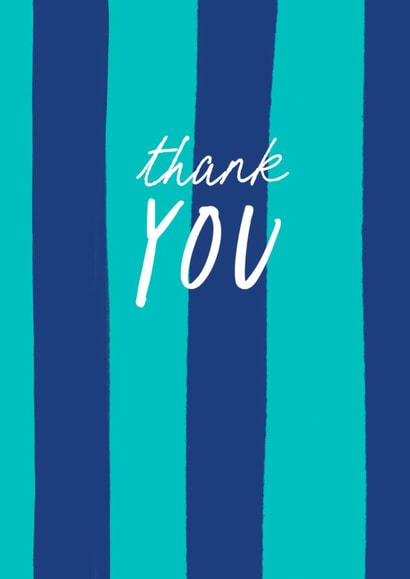 Classic Thank You Card - For Him - Striped Design created by Running with Scissors