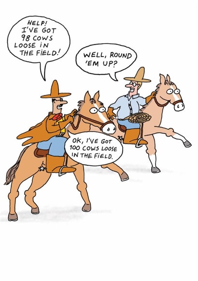 Funny Birthday/Father's Day Card - Cowboys - Joke created by Paperlink and Meraki Greeting Cards