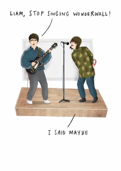 Funny Birthday/Father's Day Card - Wonderwall - Oasis created by Paperlink and Meraki Greeting Cards