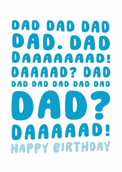 Funny Birthday Card to Dad from the Kids, Nagging Kids, Relevant, Fatherhood created by Kreate Paper Co.