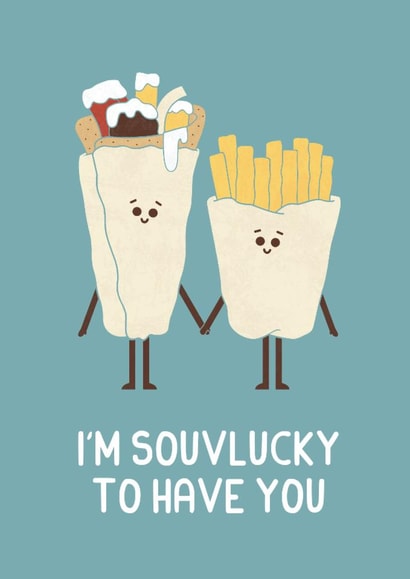 Cute Souvlaki Romance Friendship Card created by Teo Zirinis