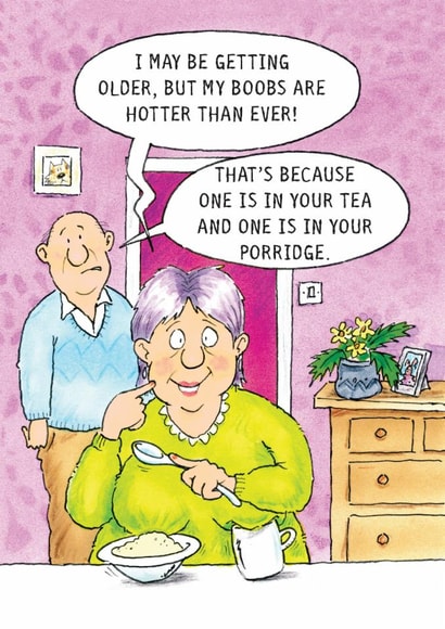 Funny Birthday Card - For Her - Boobs Are Hotter Than Ever created by Paperlink and Meraki Greeting Cards