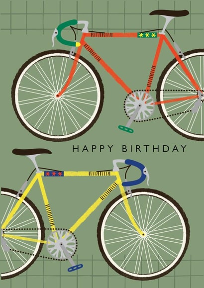 Classic Birthday Card - Bikes - For Him created by Laura Darrington Design Ltd.
