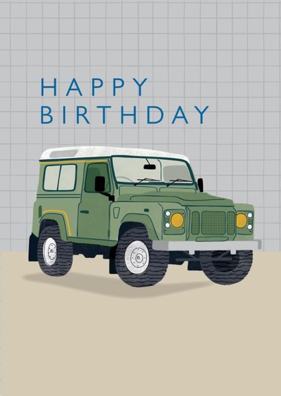 Classic Birthday Card - Landrover - For Him created by Laura Darrington Design Ltd.