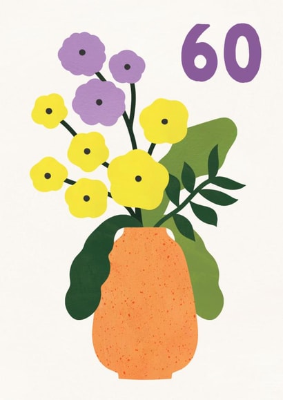 Pretty Birthday Card - 60th - Floral Vase created by Lemon and Sugar