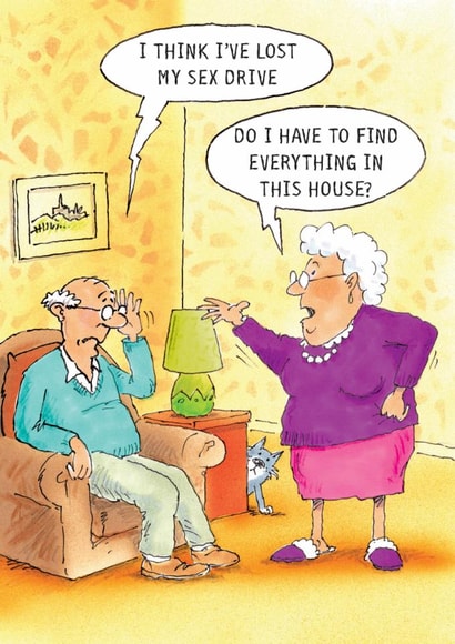 Funny Birthday/Anniversary Card - Sex Drive - Old Age Joke created by Paperlink and Meraki Greeting Cards