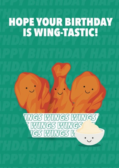 Cute Birthday Card - Wingstop - Chicken Wings created by Bhav creates
