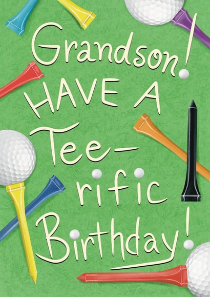 Classic Birthday Card - For Grandson - Golf Pun created by Big Heart Designs
