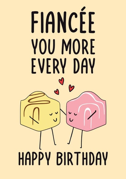 Cute Birthday Card - For Fiancée - French Fancies created by Stuck Shop Gifts