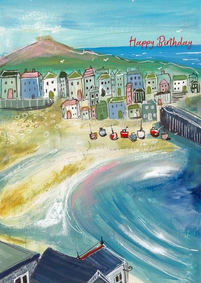 Arty Birthday Card - Seaside - Cornwall created by Heidi Clawson Art