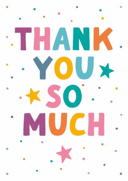 Classic Thank You Card - Thank You So Much - Stars created by The Stamford Press