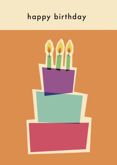 Arty Birthday Card - Cake - Modern Design created by Potful of Pixels