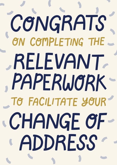 Funny New Home Card - Completing Paperwork - Change Of Address created by Christine Cuddihy Illustration