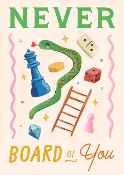 Fun Anniversary/Valentine's Day Card - Board Games - Pun created by URGHH Card Co.