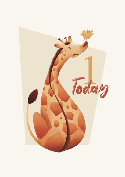 Cute 1 today giraffe and bird card. created by GScribbles