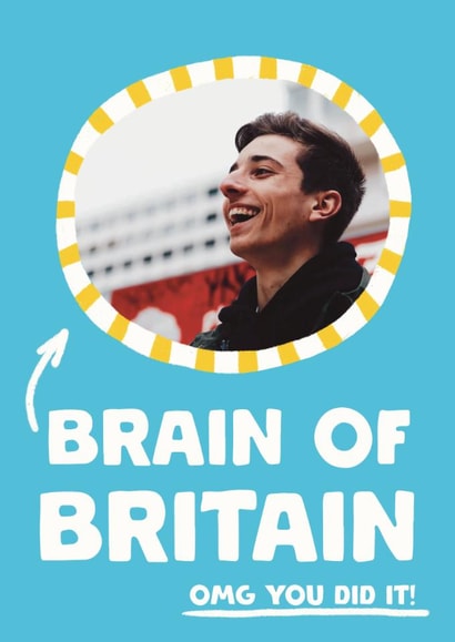 Fun Congratulations Card - Brain Of Britain - For Him created by Giddy Kipper