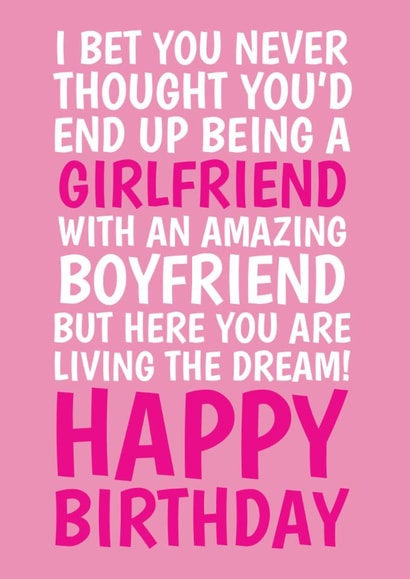 Funny Birthday Card - For Girlfriend - Living The Dream created by @Cupsie's Creations