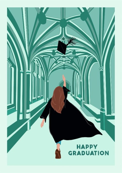 Fun Graduation Card - For Her - Cap In The Air created by Suzanne Taktak