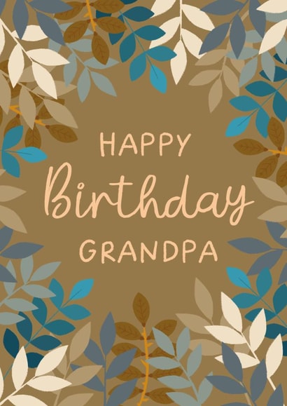 Classic Birthday Card - For Grandpa - Leaves created by The Pattern Press
