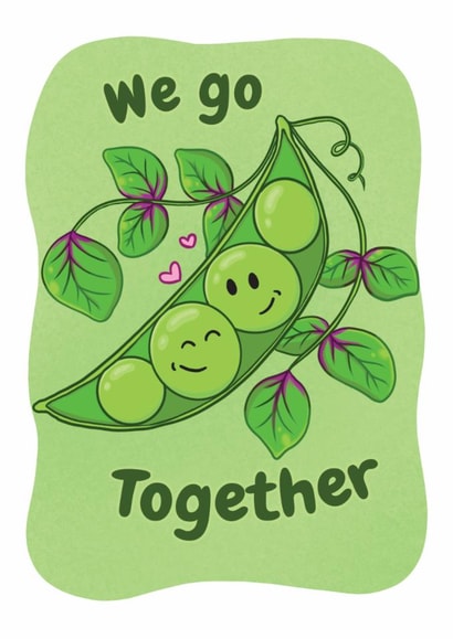 Cute Love Card for Significant Other - We Go Together Peas created by Chez Louie Designs