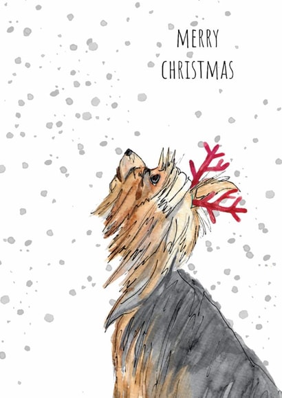 Yorkie Christmas Card created by Pippa & Paper
