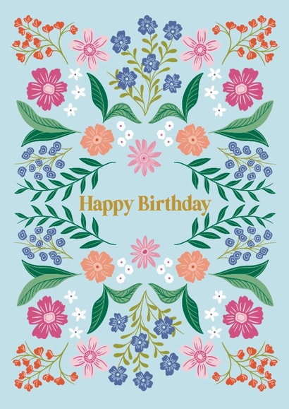 Pretty Birthday Card - For Her - Flowers created by Holly Hudson-Smith